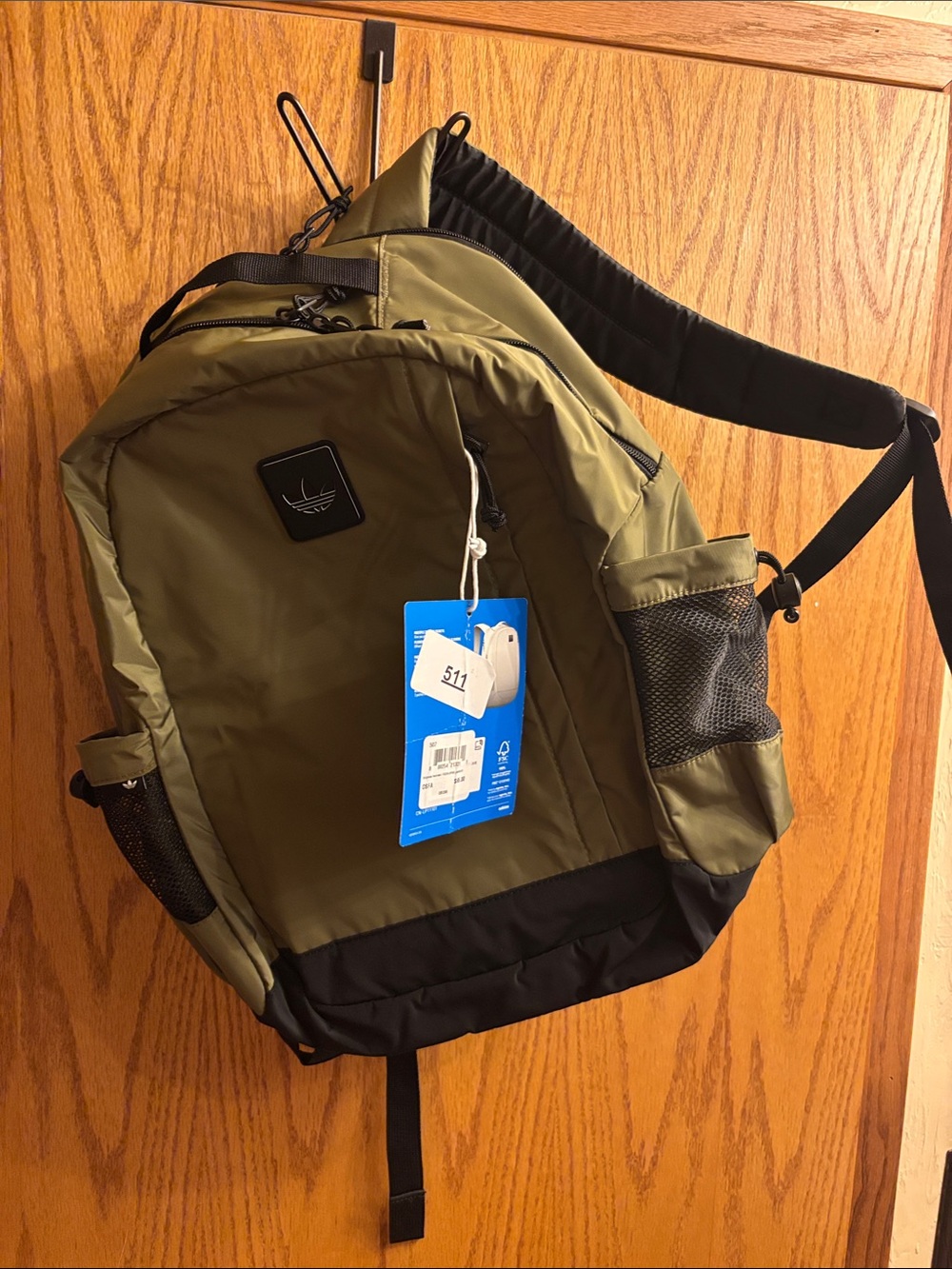 Adidas Olive Green Men's Backpack with Black Base